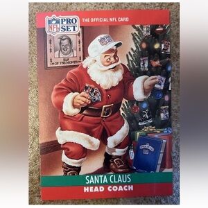 1990 pro set NFL cards Santa Claus Head Coach Card Emmit Smith Barry Sanders